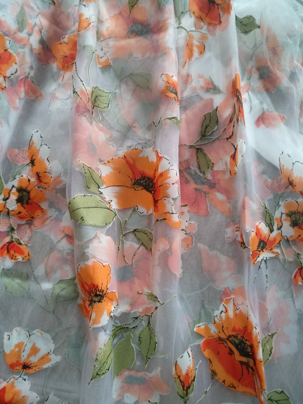 фото Тюль Органза на Отрез для Гостиной