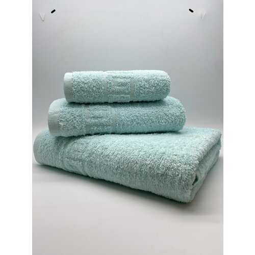 Набор полотенец LUCKY HOME 40x70, 50х90, 70х140 бледно-бирюзовый 107, 3шт, плотность 430