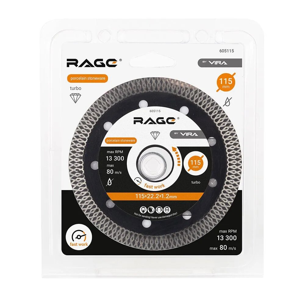 Диск алмазный отрезной VIRA Rage 605115 115 мм 1 шт.