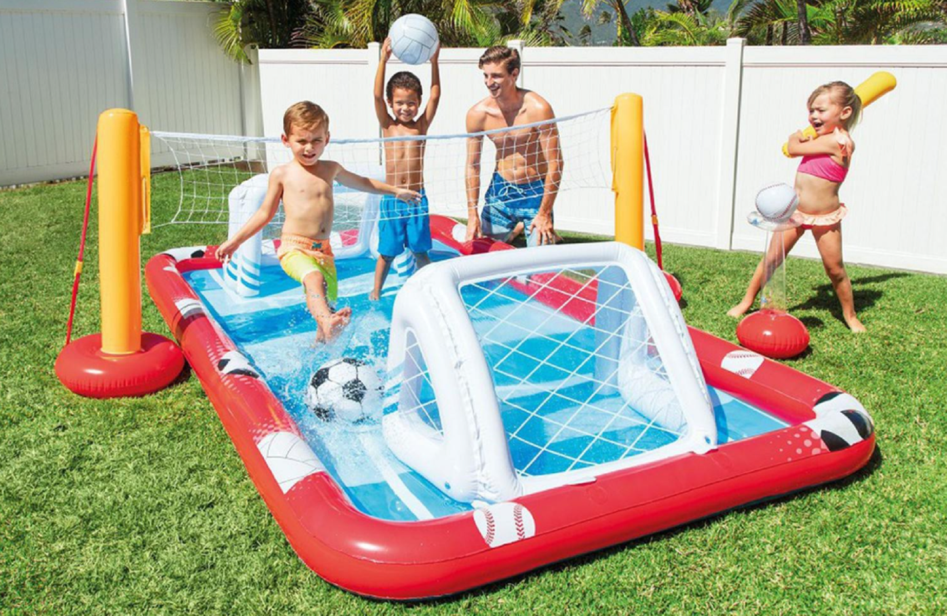 Обзор: Игровой центр Активный спорт 325*267*102 см, от 3 лет, 57147NP INTEX