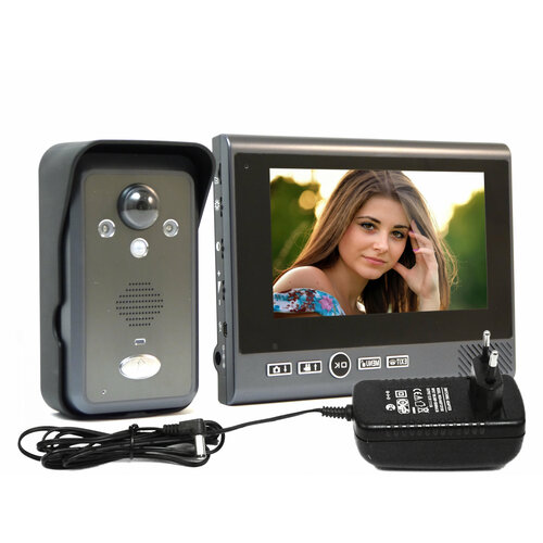 Беспроводной цветной видеодомофон - Настольный REC Кивос - 7 1+1 (W6133EU) (автономная работа, запись по движению, радиоканальная передача видео)