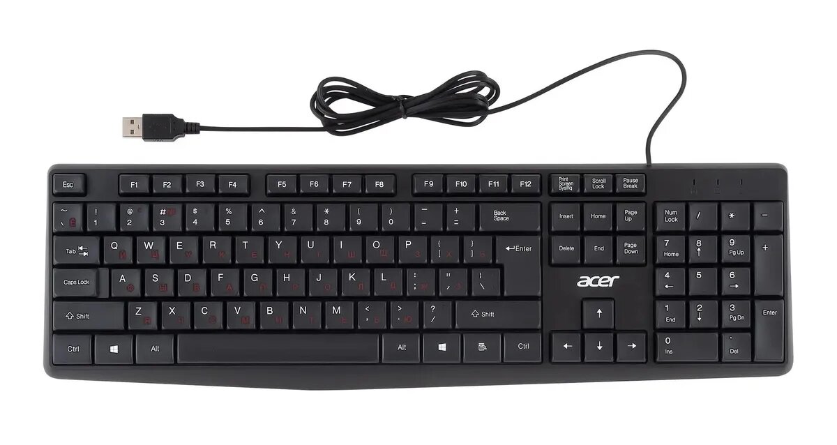 Клавиатура Acer OKW121 черный USB (ZL. KBDEE.00B)