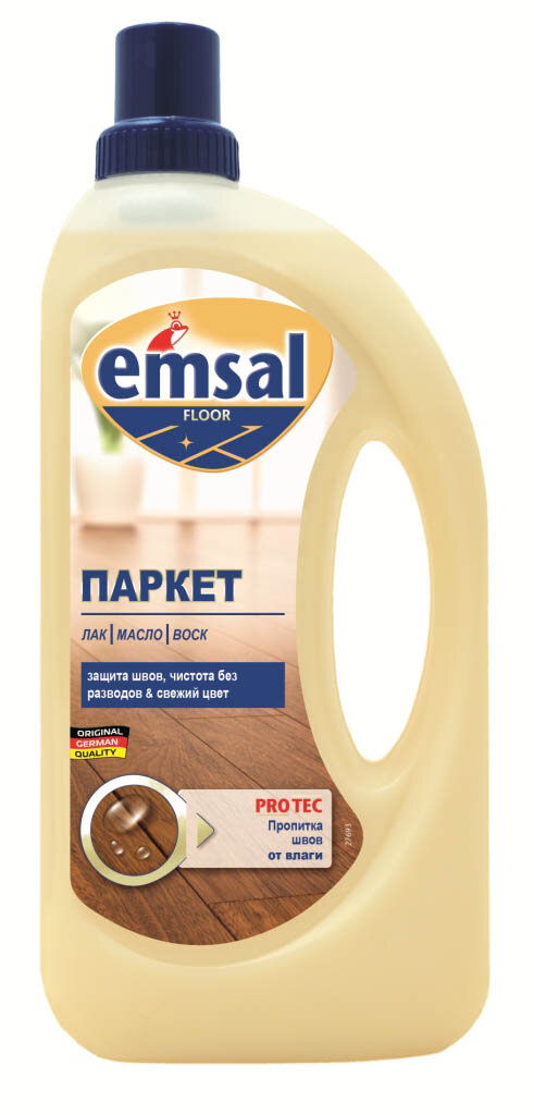 Средство для паркета Emsal очистка и уход защита швов и устранение потрёртостей 1 л