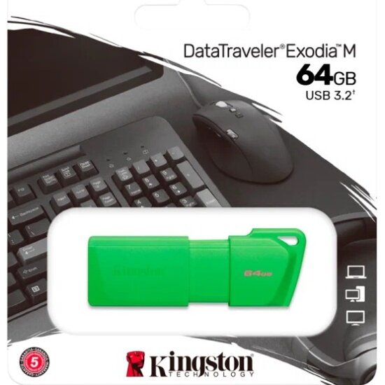 USB флешка Kingston 64Gb DataTraveler Exodia M USB 3.2 Gen 1 green