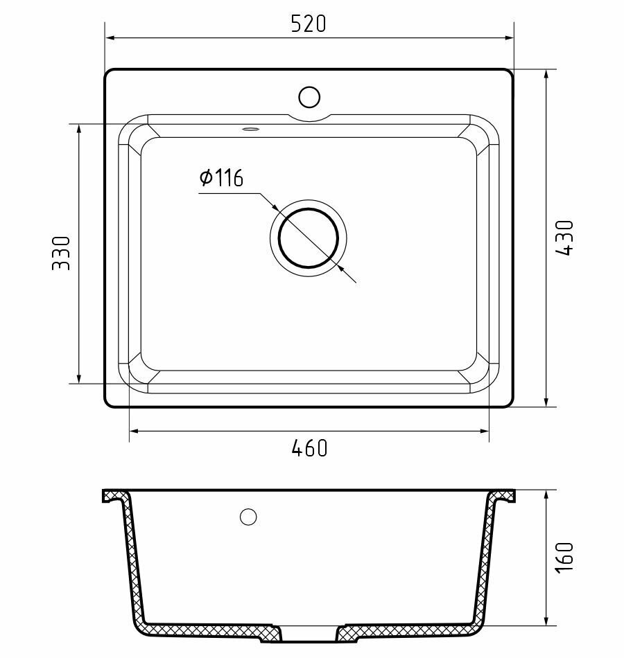 Мойка GRANFEST SMART 520 белая — фото 1