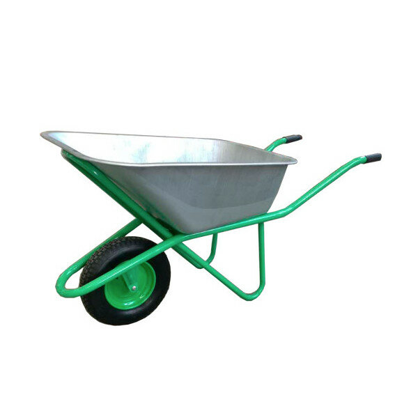 фото Тачка . Тачка садово-строительная 1-кол 100л 200кг пневмоколесо зеленая