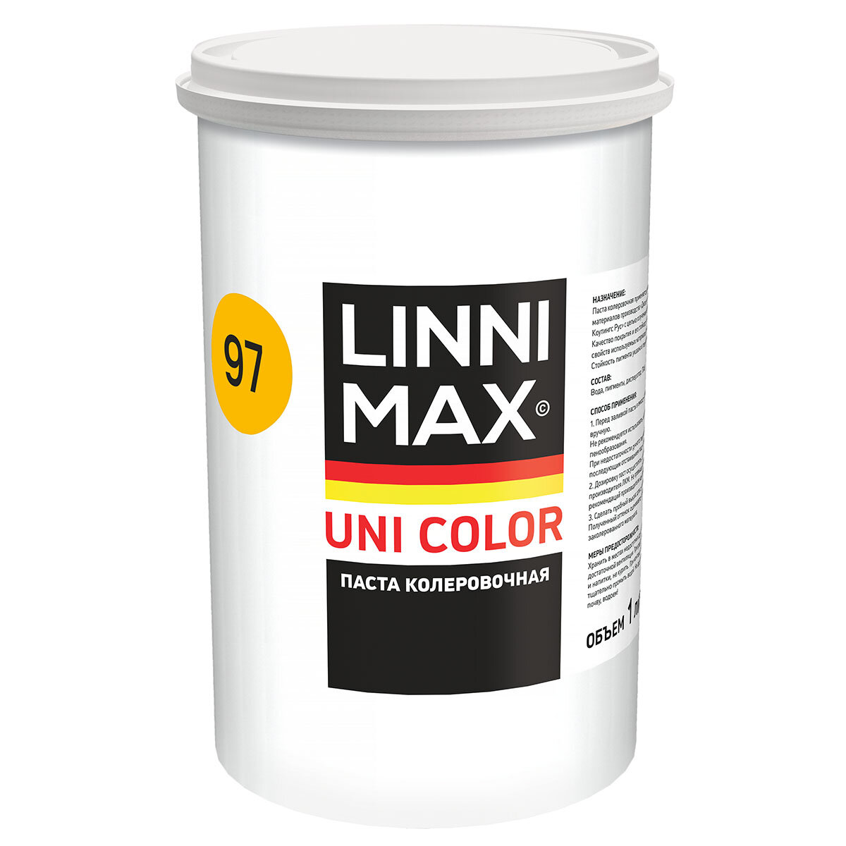 Колеровочная паста Linnimax Uni Color 97 Lasurgelb 1 л