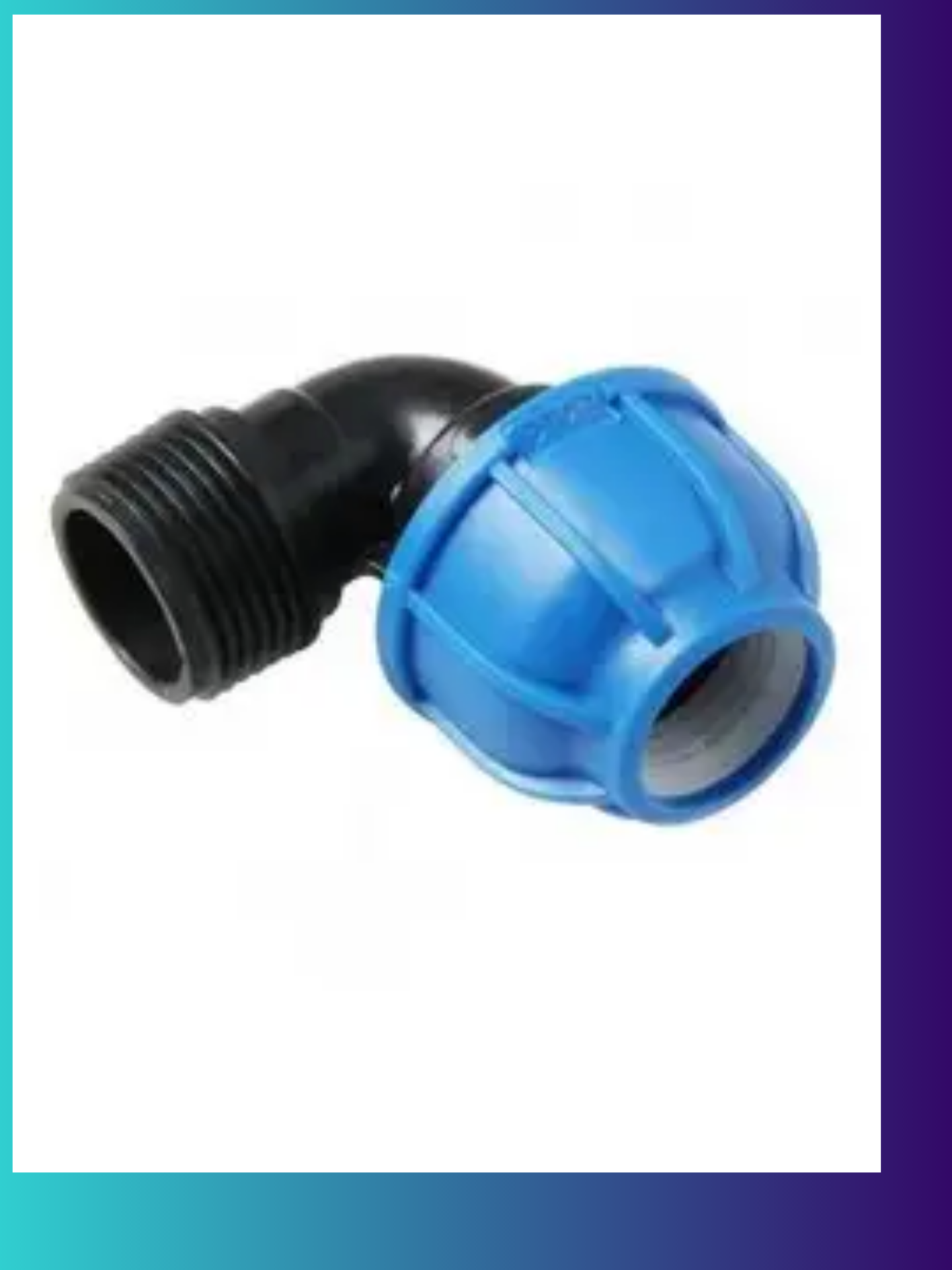 Угольник ПЭ разъемный наружный D-G 25х3/4" для сборки трубопроводов холодного водоснабжения 2 шт