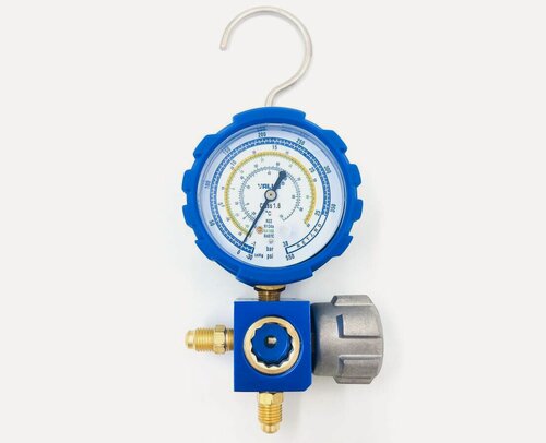 Изображение товара Манометрический коллектор Value VMG-1-S-L (R22, R134a, R407C, 410А; 1 вентильный, смотровое стекло, манометр низкого давления 68мм; без шлангов)