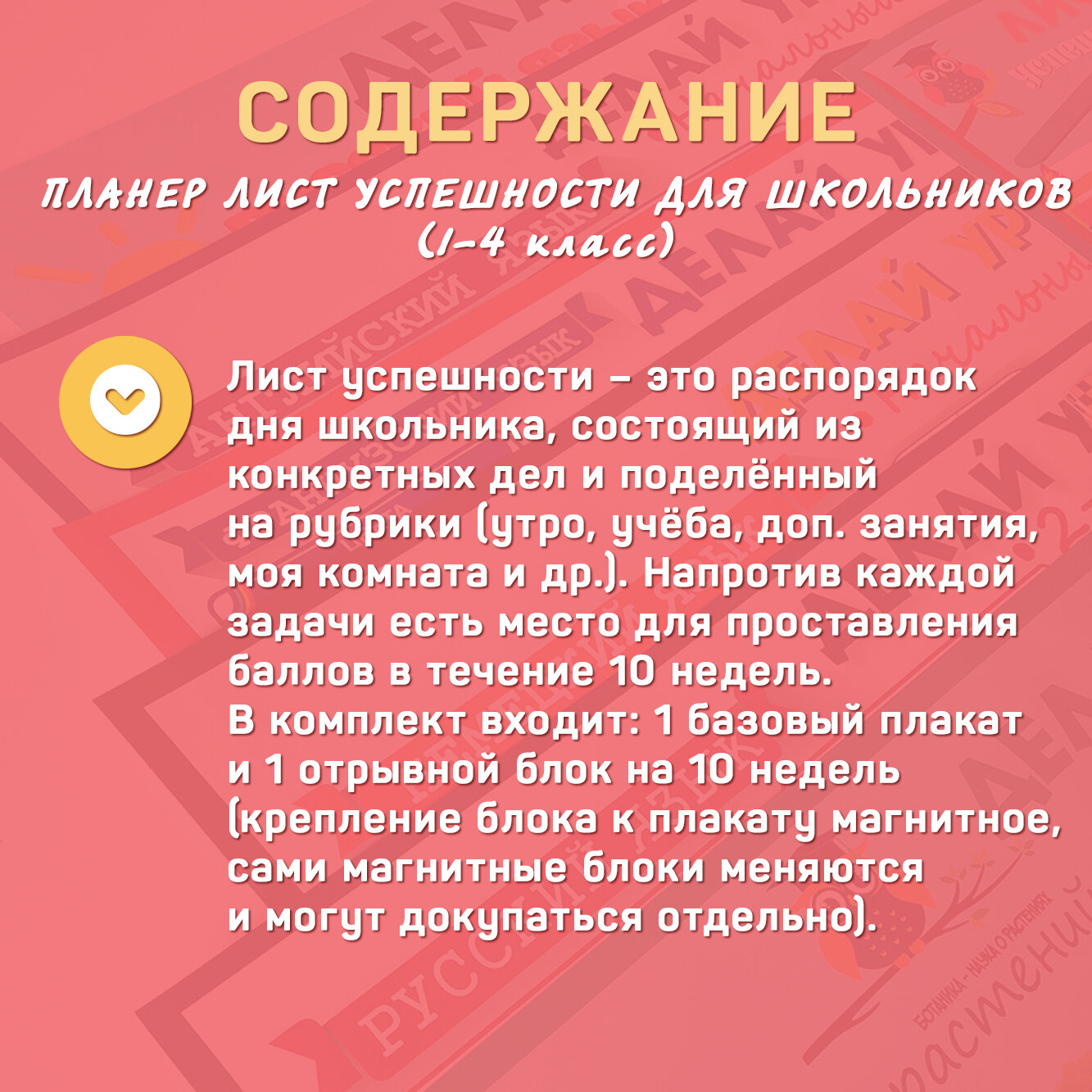 Детский планер Лист успешности для школьников, Делай уроки сам! — фото 1