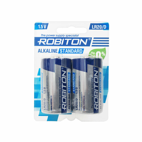 ROBITON Alkaline Standard LR20/D, в упаковке: 2 шт.