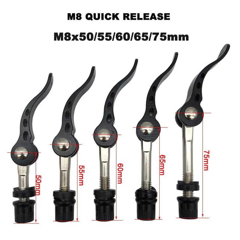 Быстроразъемный болт MAXFORD для велосипеда M8 50/55/60/65/75 мм, M8x50mm Black color
