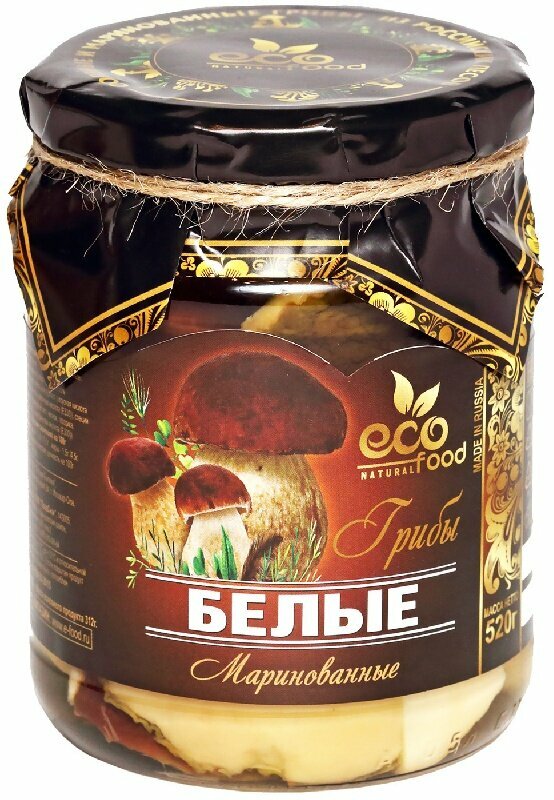 Грибы ECOFOOD Белые маринованные 520г