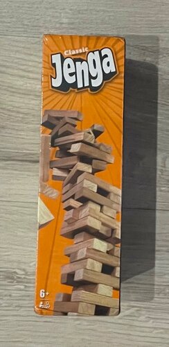Изображение товара Настольная игра Jenga, классическая версия, 54 кубика (бруска), высота башни 27 см