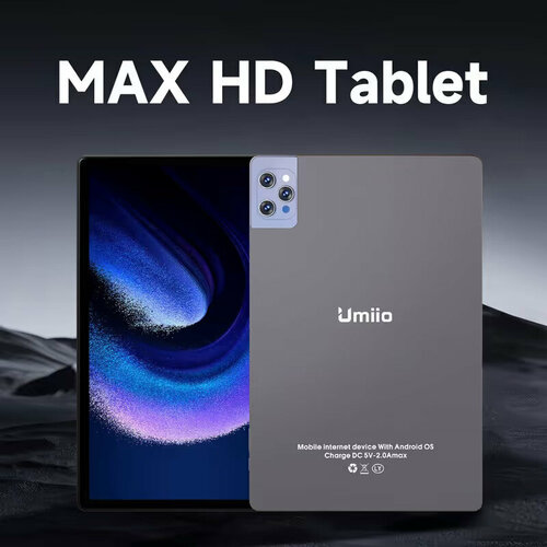 Планшет Umiio Max HD 141 12ГБ128 Гб Android 13 WI-FI GPS Bluetooth серый UmiiO-16-MAX-HDПланшеты 25900₽