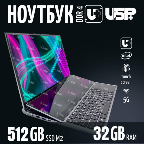 Двухэкранный ноутбук 16 14 Intel Хeon W-10855M RAM 32GB SSD NVMe 512 Gb Windows 11 87547₽