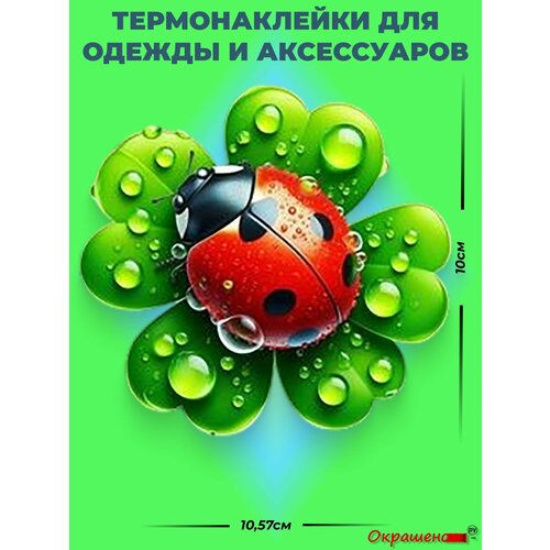 фото Термонаклейка / термотрансфер для декора одежды и аксессуаров "божья коровка" окрашенору