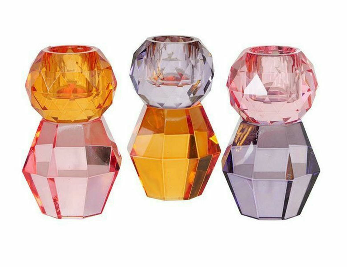 Набор декоративных подсвечников, стекло, 9 см, 3 шт, Boltze