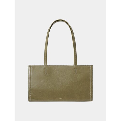 Сумка Stand Oil, фактура гладкая, зеленый оливковый