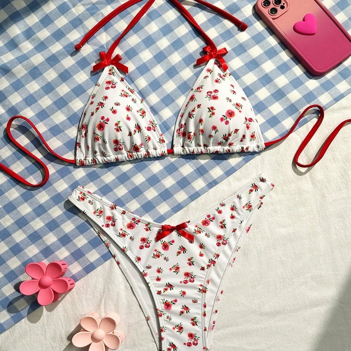 Купальник biligoshe, размер M, розовый,