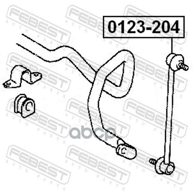 Тяга стабилизатора передняя TOYOTA RAV4 ACA2# 2000.08-2005.11 0123-204 Febest арт. 0123-204 — фото 1