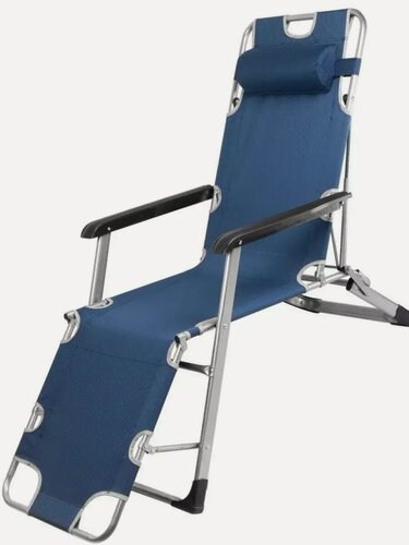 Изображение товара Кресло-шезлонг складное ARIZONE синее, нагрузка до 120 кг (42-178601)
