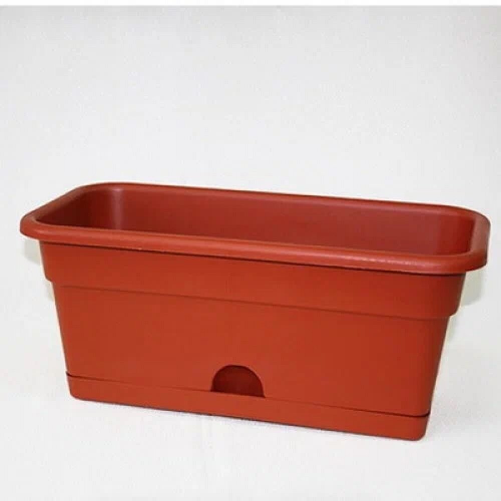 Балконный ящик Darel Plastic терракотовый 8 л  с поддоном 40х20х17 см