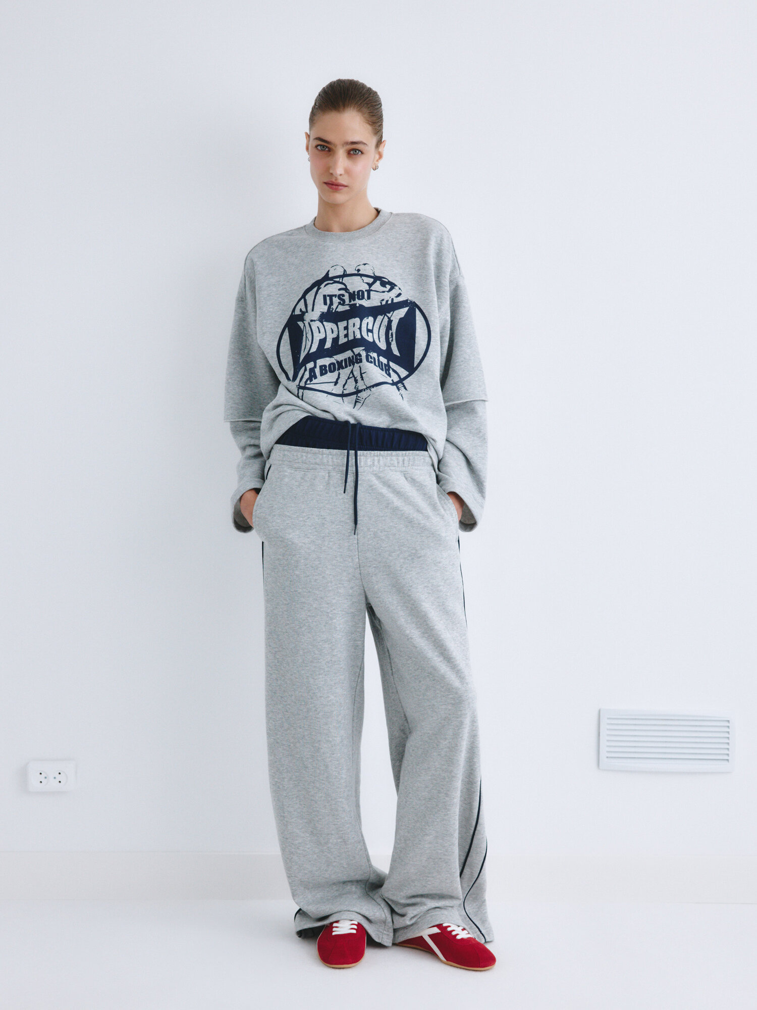 Брюки Sela размер 44 светло-серый меланж