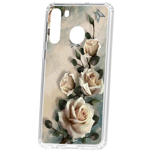 фото Чехол на samsung galaxy a21 kruche print белые розы