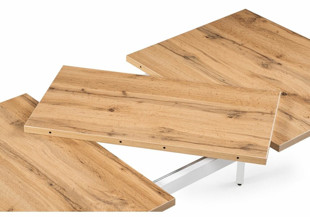 Деревянный стол Woodville Денвер Лофт 120 25 мм дуб вотан, белый матовый 506948 - фотография № 5