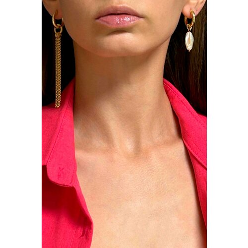 Серьги жемчуг барочный золотистый 1200₽