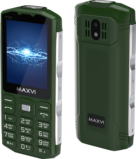 Телефон MAXVI P101, 2 SIM, зелeный