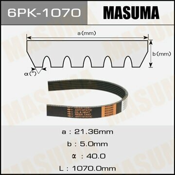MASUMA 6PK-1070 Ремень ручейковый 6PK-1070