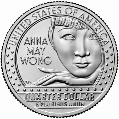 Монета 25 центов Американские женщины - Анна Мэй Вонг. США, 2022 г. в. UNC (без обращения)