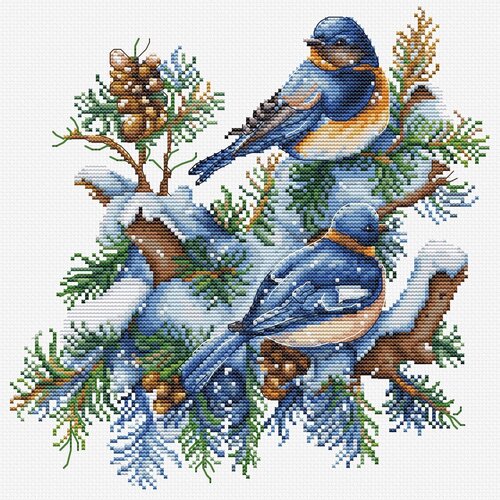 набор для вышивания пряничная зима Набор для вышивания Luca-S B2418 Птицы-Зима