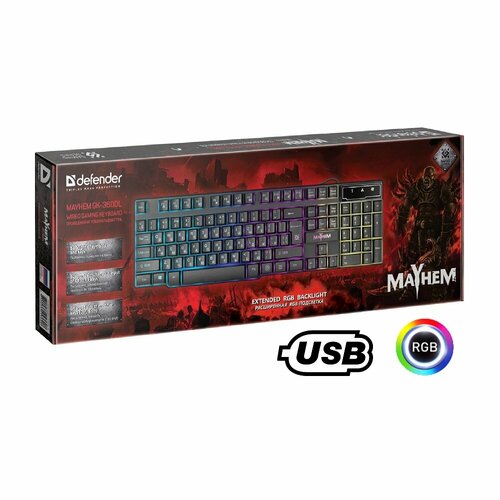 Клавиатура USB Defender Mayhem GK-360DL 264500₽