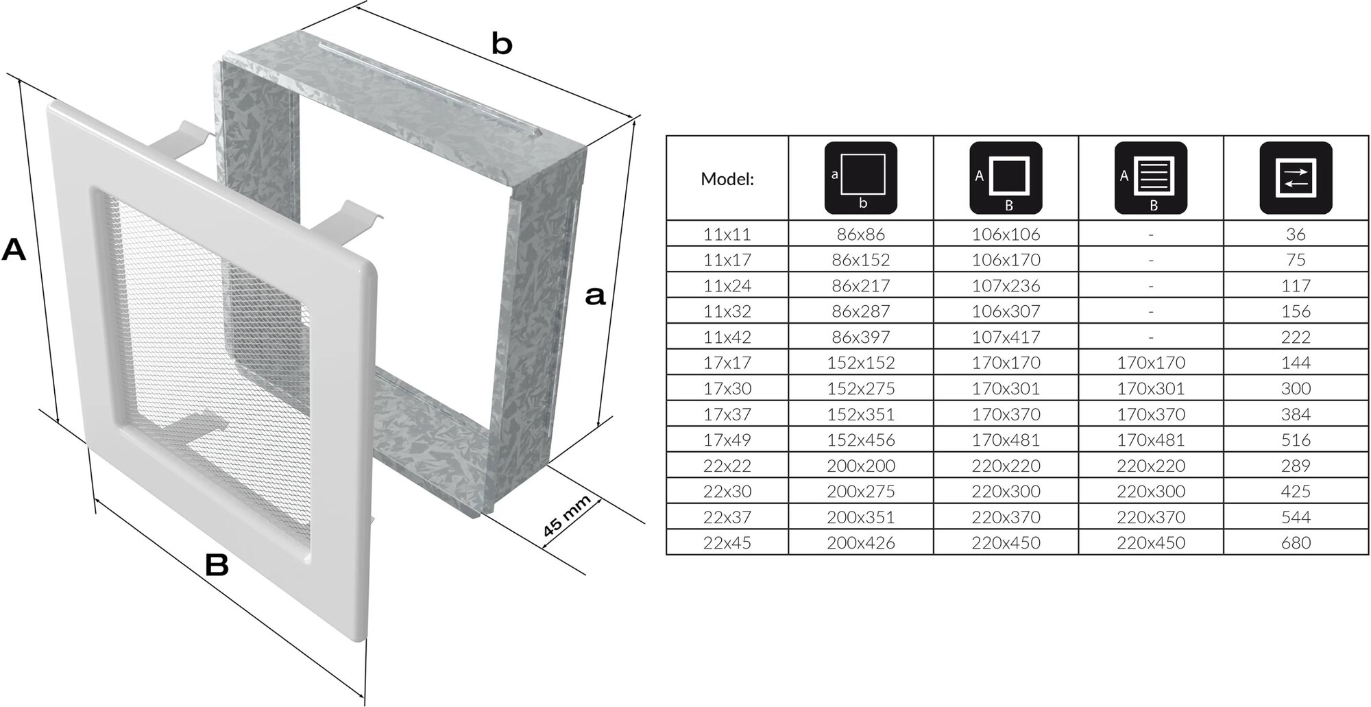 Вентиляционная решетка Белая (11*11) 11B - фотография № 2