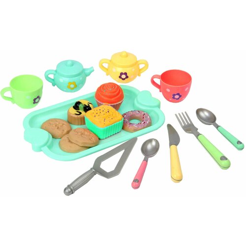 Набор посуды для чаепития набор игрушечной посуды и еды в чемоданчике время чаепития из 16 предметов