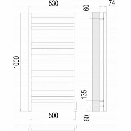 Енисей (Sensor quick touch) электрический полотенцесушитель TERMINUS (530 мм / 1000 мм / 500 мм) - фотография № 18