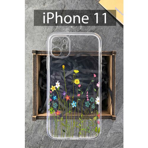 Силиконовый чехол Полевые цветы для iPhone 11 / Айфон 11