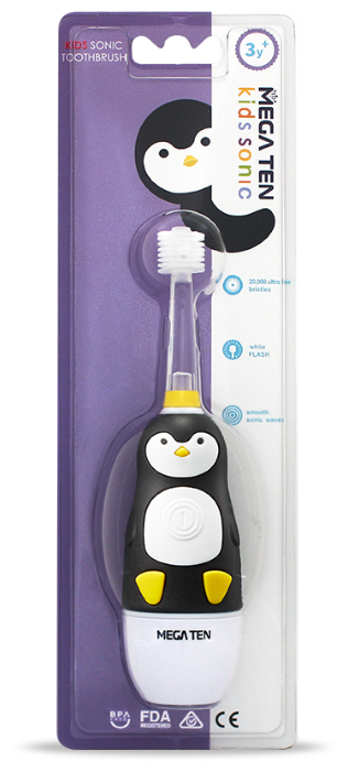 Электрическая зубная щетка MEGA Ten Kids Sonic Пингвиненок фото 2