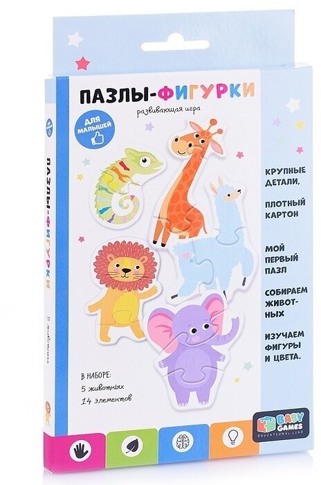 Пазлы детские Origami фигурки, Яркие животные, Baby Games (07036)