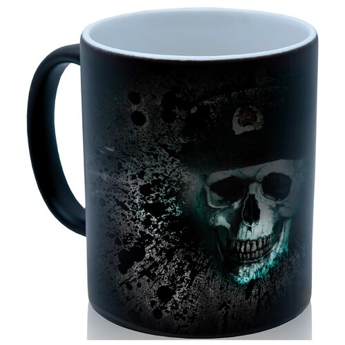 фото Кружка хамелеон череп в фуражке, красивый подарок drabs