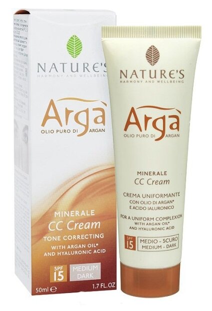 Natures Arga CC крем Minerale, SPF 15, 50 мл, оттенок: темно-бежевый