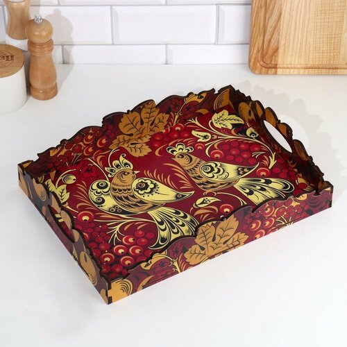 Поднос большой Хохлома38х28х7 см 1333₽