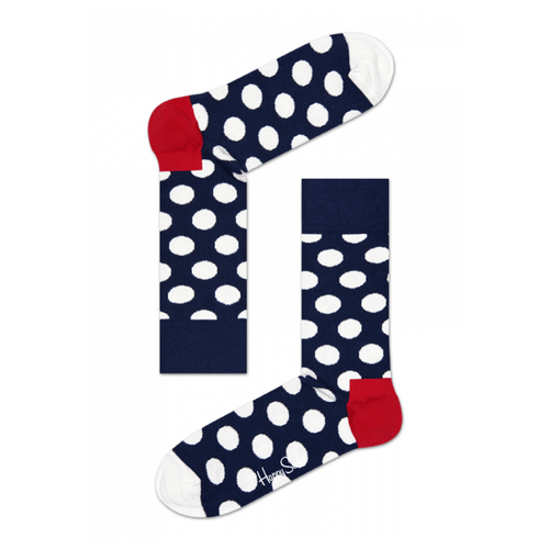 носки унисекс dot sock в мелкий цветной горох синий 29 Носки Happy Socks, размер 41-46, белый, синий, мультиколор