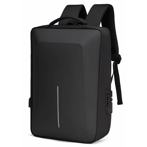 Водонепроницаемый рюкзак для ноутбука с защитой от кражи, USB-портом и кодовым замком (серый)
