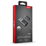 Кабель USB-Type C, CE-465W, 1м, 2,1А, черный - изображение