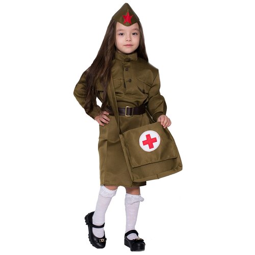 Военная форма Санитарка, рост 104-116см, 3-5 лет военный костюм бока санитарка для девочки 3 5 лет рост 104 116 см