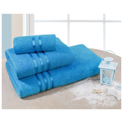фото Доми набор из 3-х полотенец harmonika цвет: темно-бирюзовый 33х50 см, 50х80 см, 70х130 см dome